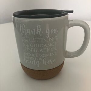 Gray Ceramic Travel Mug with Cork Base